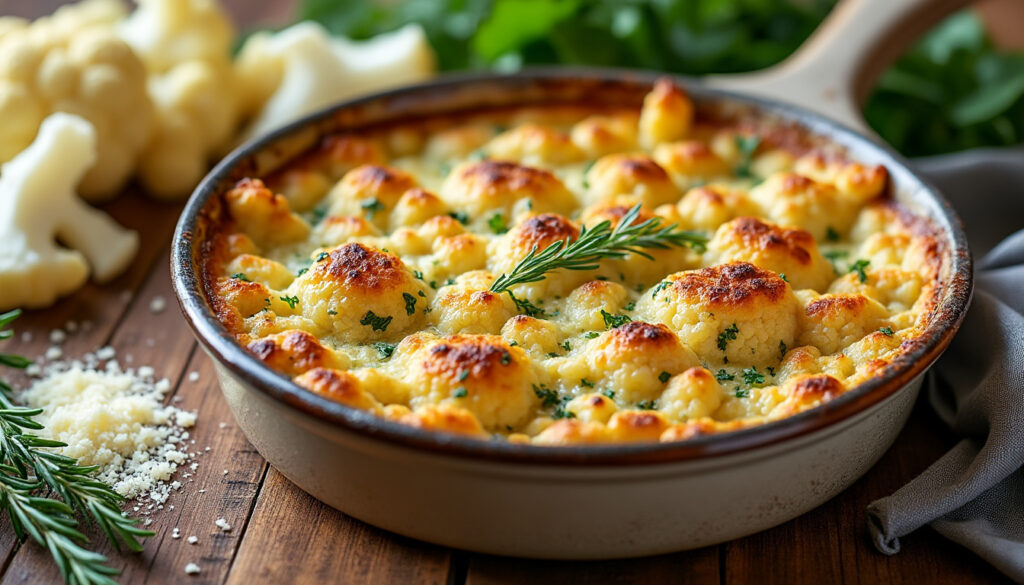 découvrez notre recette légÚre et savoureuse de gratin de chou-fleur sans béchamel, idéale pour un repas gourmand allégé.