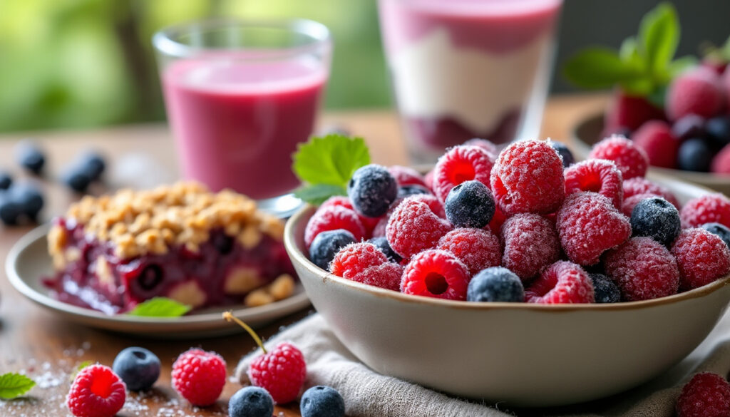 découvrez des idées recettes simples et gourmandes pour utiliser vos fruits rouges surgelés et égayer vos desserts et collations.